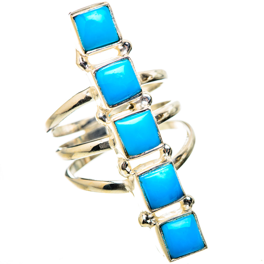 Sleeping Beauty Turquoise Rings handcrafted by Ana Silver Co - RING131746 - Photo 2