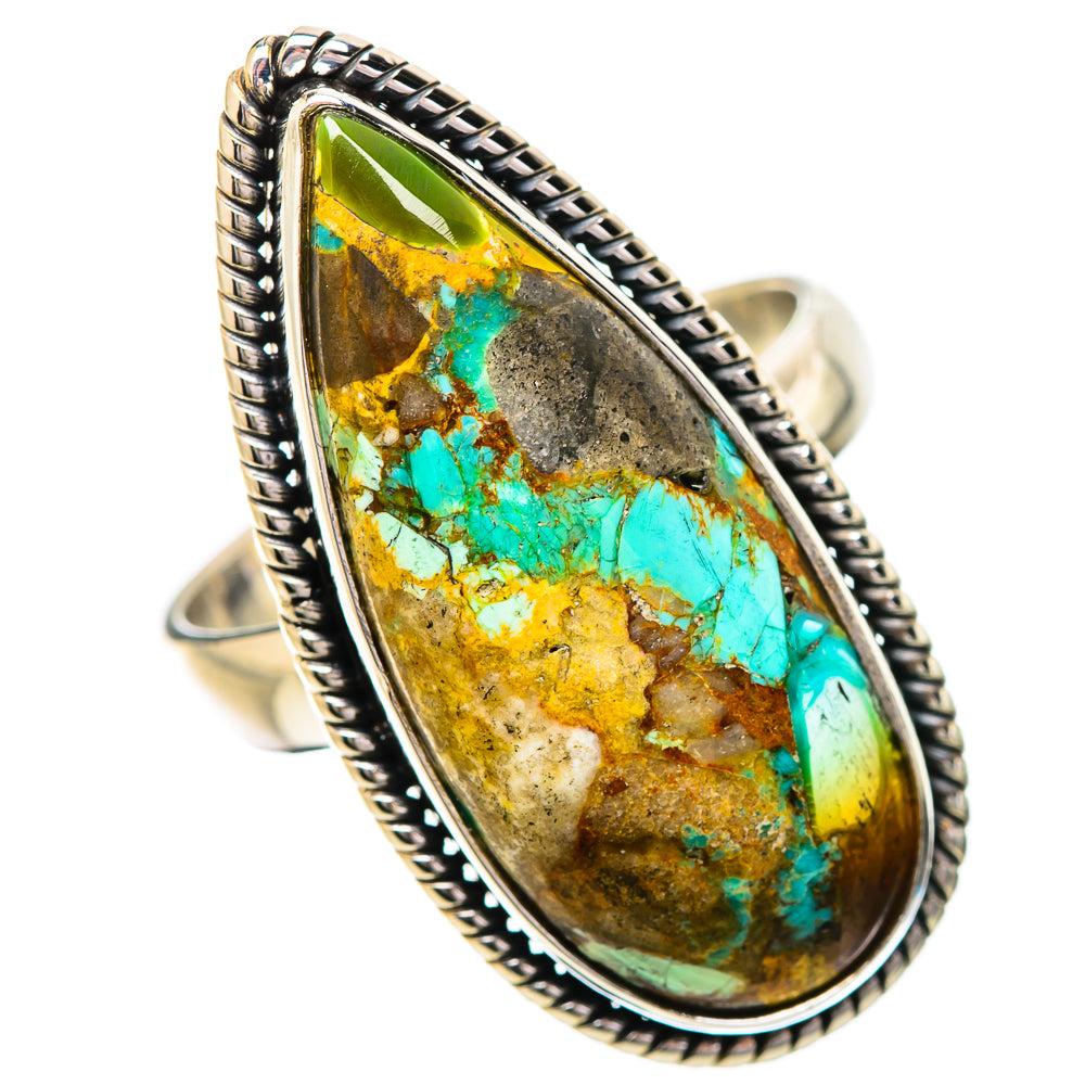 Kingman Mohave Turquoise Rings handcrafted by Ana Silver Co - RING131761 - Photo 2