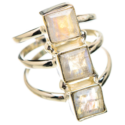 Rainbow Moonstone Rings handcrafted by Ana Silver Co - RING131773 - Photo 2