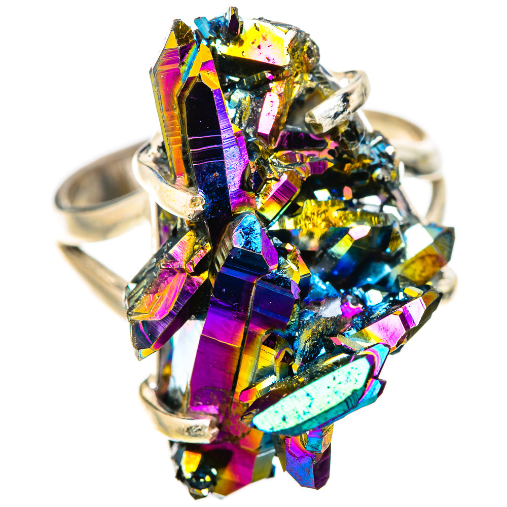 Titanium Sunshine Druzy Rings handcrafted by Ana Silver Co - RING131775 - Photo 2