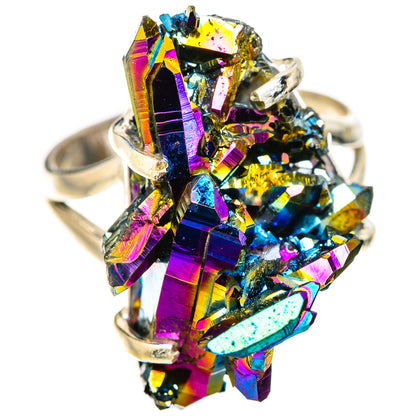 Titanium Sunshine Druzy Rings handcrafted by Ana Silver Co - RING131775 - Photo 2