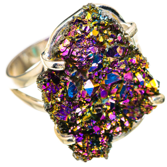 Titanium Sunshine Druzy Rings handcrafted by Ana Silver Co - RING131790 - Photo 2