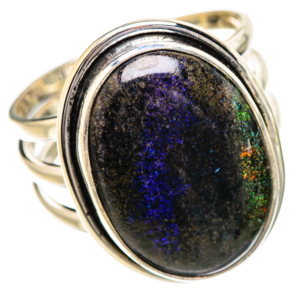 Andamooka Opal Rings handcrafted by Ana Silver Co - RING131805 - Photo 2