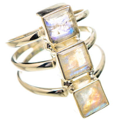 Rainbow Moonstone Rings handcrafted by Ana Silver Co - RING131815 - Photo 2