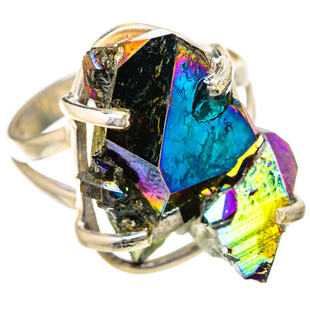 Titanium Sunshine Druzy Rings handcrafted by Ana Silver Co - RING131826 - Photo 2