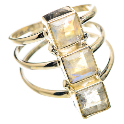 Rainbow Moonstone Rings handcrafted by Ana Silver Co - RING131834 - Photo 2