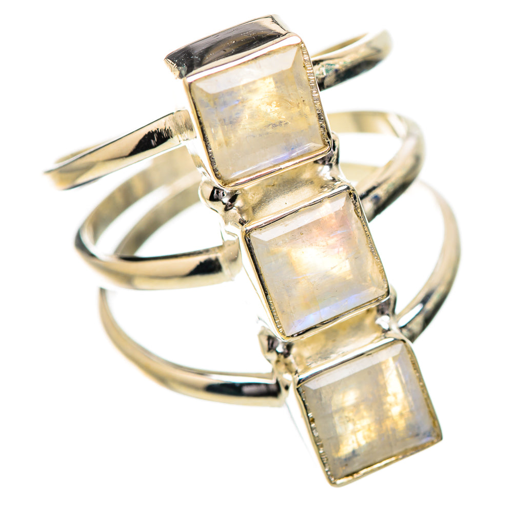 Rainbow Moonstone Rings handcrafted by Ana Silver Co - RING131843 - Photo 2
