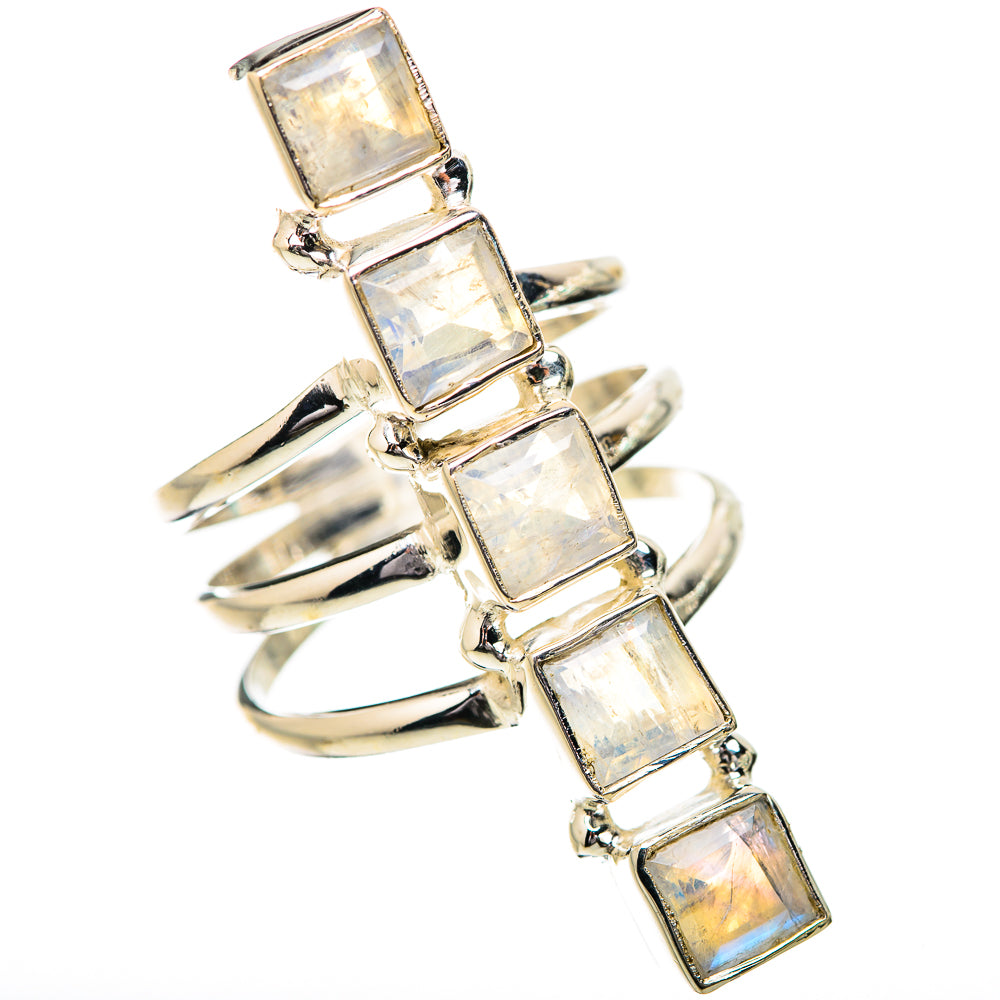 Rianbow Moonstone Rings handcrafted by Ana Silver Co - RING131845 - Photo 2