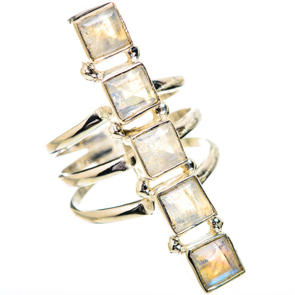Rianbow Moonstone Rings handcrafted by Ana Silver Co - RING131845 - Photo 2