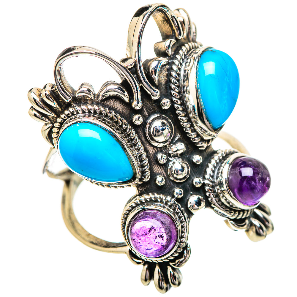 Sleeping Beauty Turquoise Rings handcrafted by Ana Silver Co - RING131849 - Photo 2