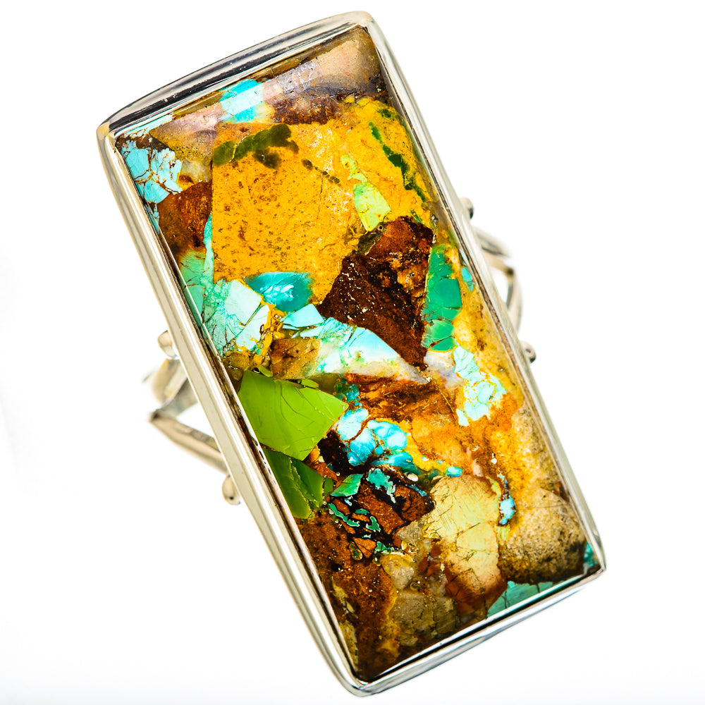 Kingman Mohave Turquoise Rings handcrafted by Ana Silver Co - RING131851 - Photo 2