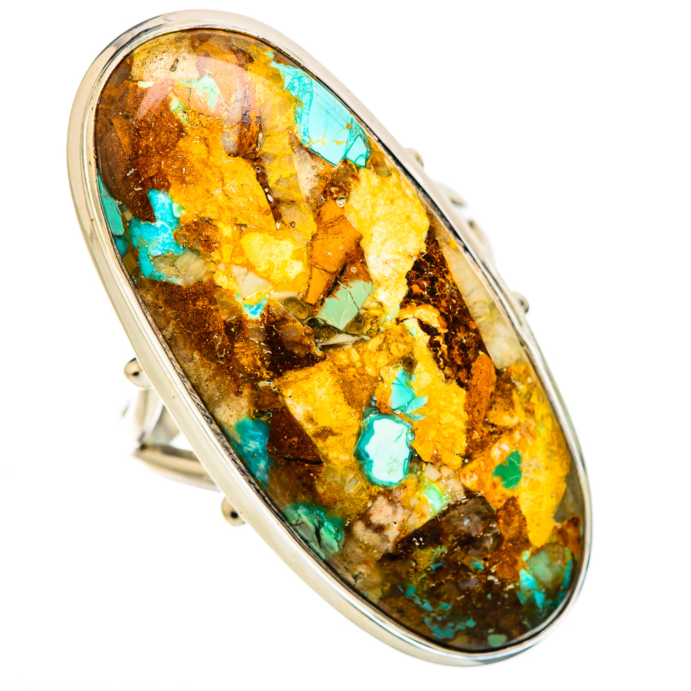 Kingman Mohave Turquoise Rings handcrafted by Ana Silver Co - RING131852 - Photo 2