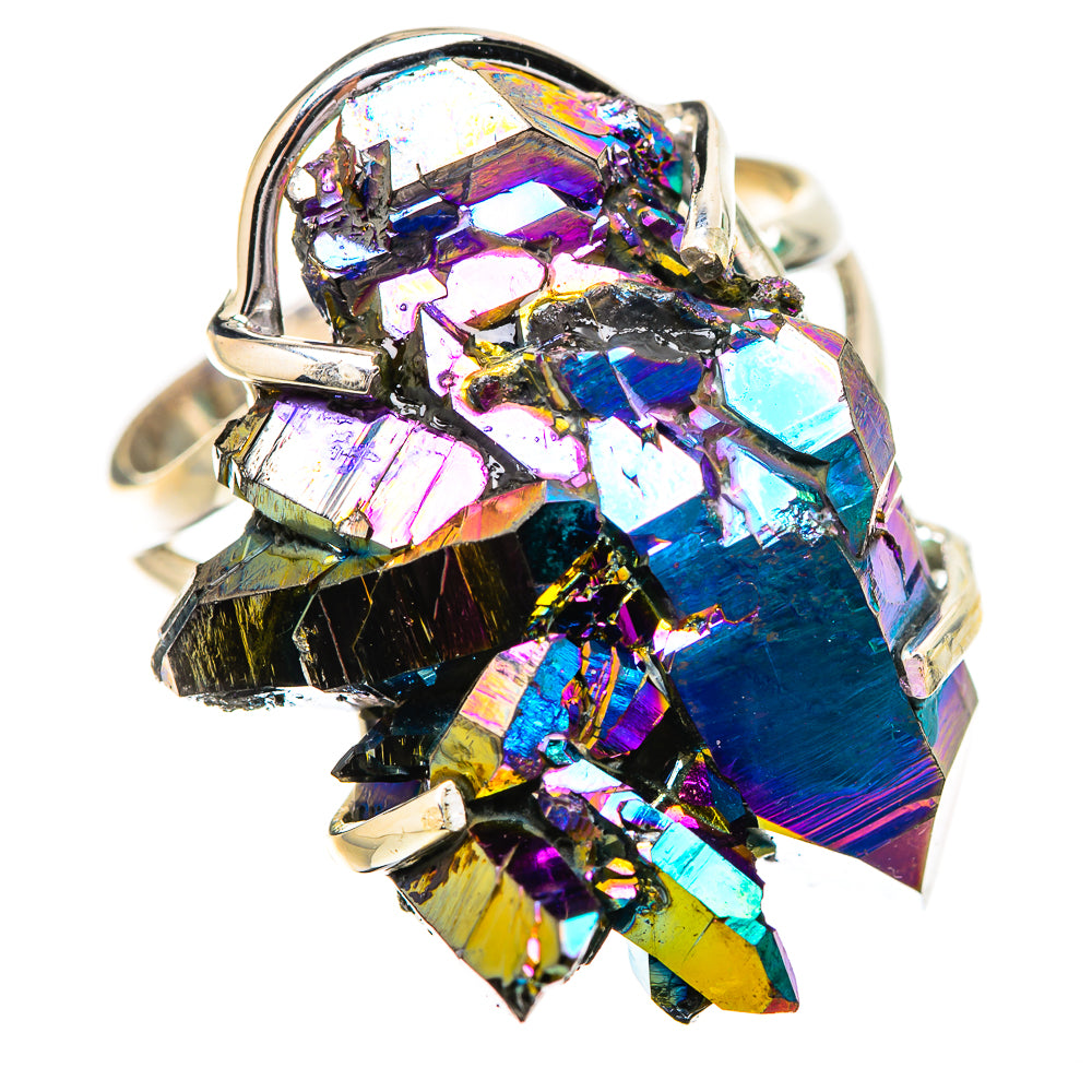 Titanium Sunshine Druzy Rings handcrafted by Ana Silver Co - RING131869 - Photo 2