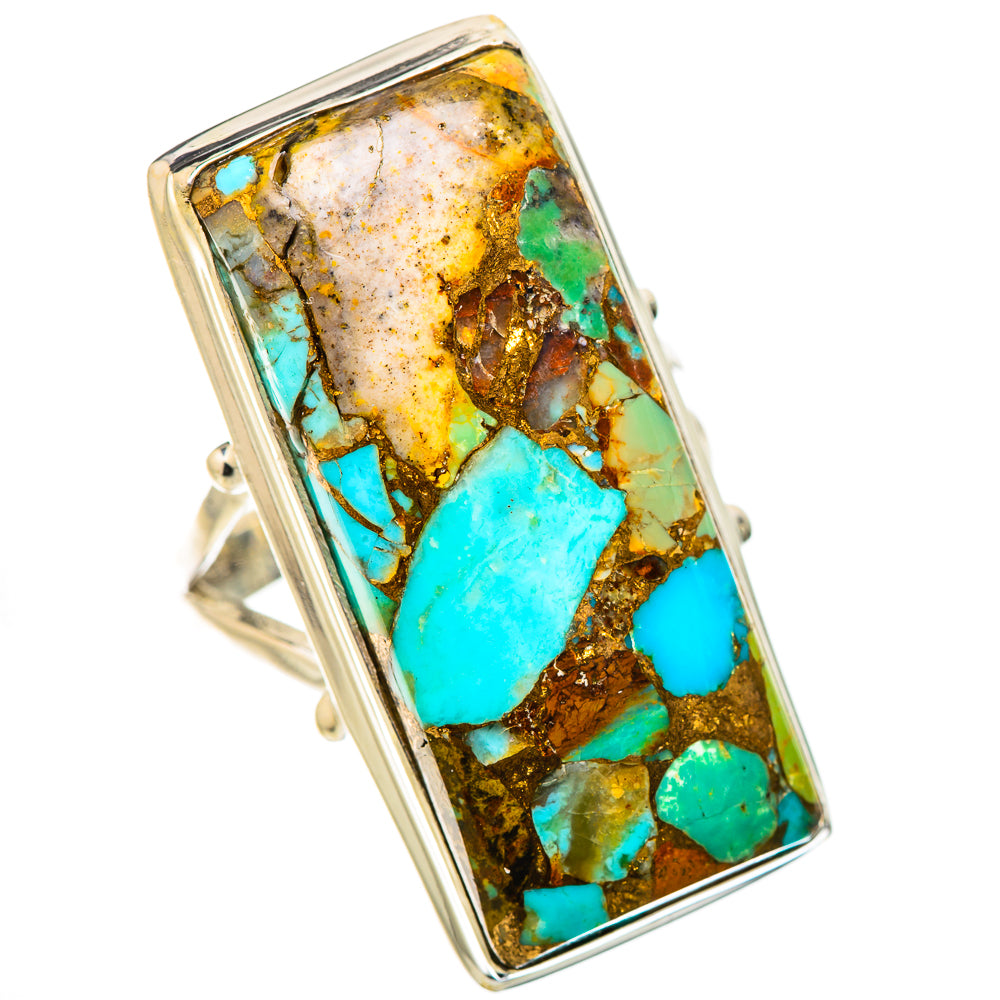 Kingman Mohave Turquoise Rings handcrafted by Ana Silver Co - RING131872 - Photo 2