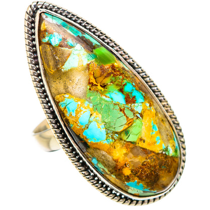 Kingman Mohave Turquoise Rings handcrafted by Ana Silver Co - RING131873 - Photo 2