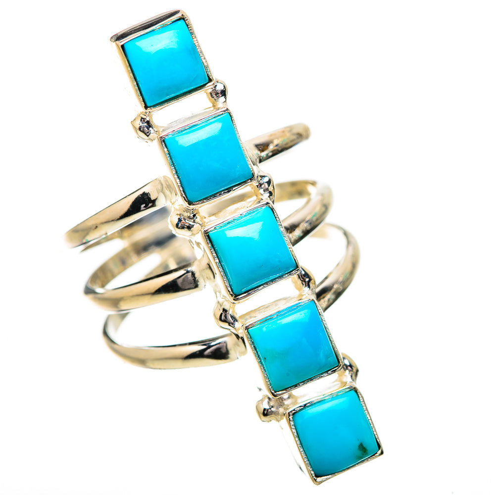 Sleeping Beauty Turquoise Rings handcrafted by Ana Silver Co - RING131881 - Photo 2
