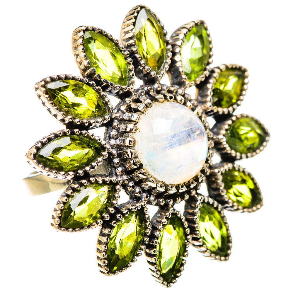 Rainbow Moonstone Rings handcrafted by Ana Silver Co - RING131883 - Photo 2