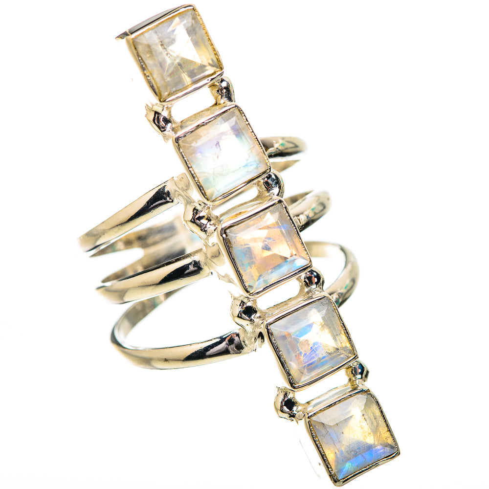 Rainbow Moonstone Rings handcrafted by Ana Silver Co - RING131887 - Photo 2