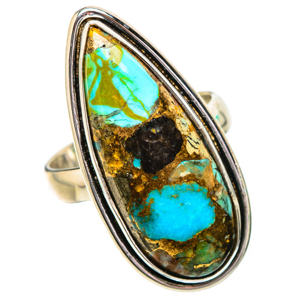 Kingman Mohave Turquoise Rings handcrafted by Ana Silver Co - RING131889 - Photo 2