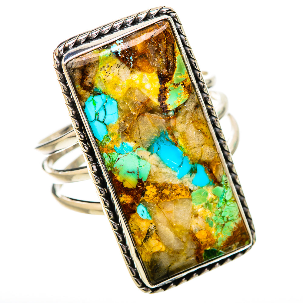 Kingman Mohave Turquoise Rings handcrafted by Ana Silver Co - RING131890 - Photo 2