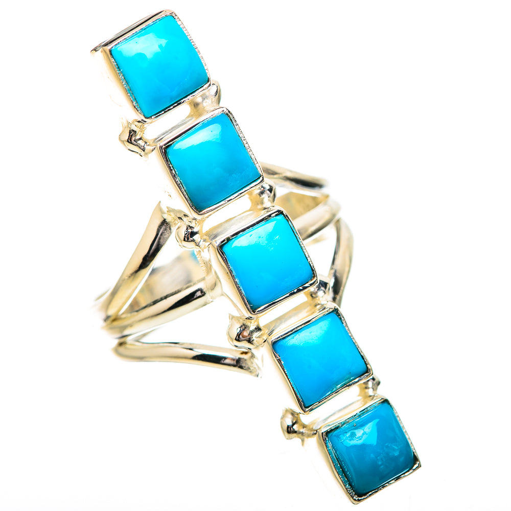 Sleeping Beauty Turquoise Rings handcrafted by Ana Silver Co - RING131894 - Photo 2