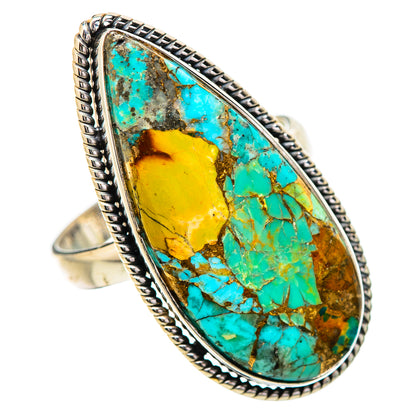 Kingman Mohave Turquoise Rings handcrafted by Ana Silver Co - RING131899 - Photo 2