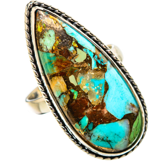 Kingman Mohave Turquoise Rings handcrafted by Ana Silver Co - RING131911 - Photo 2