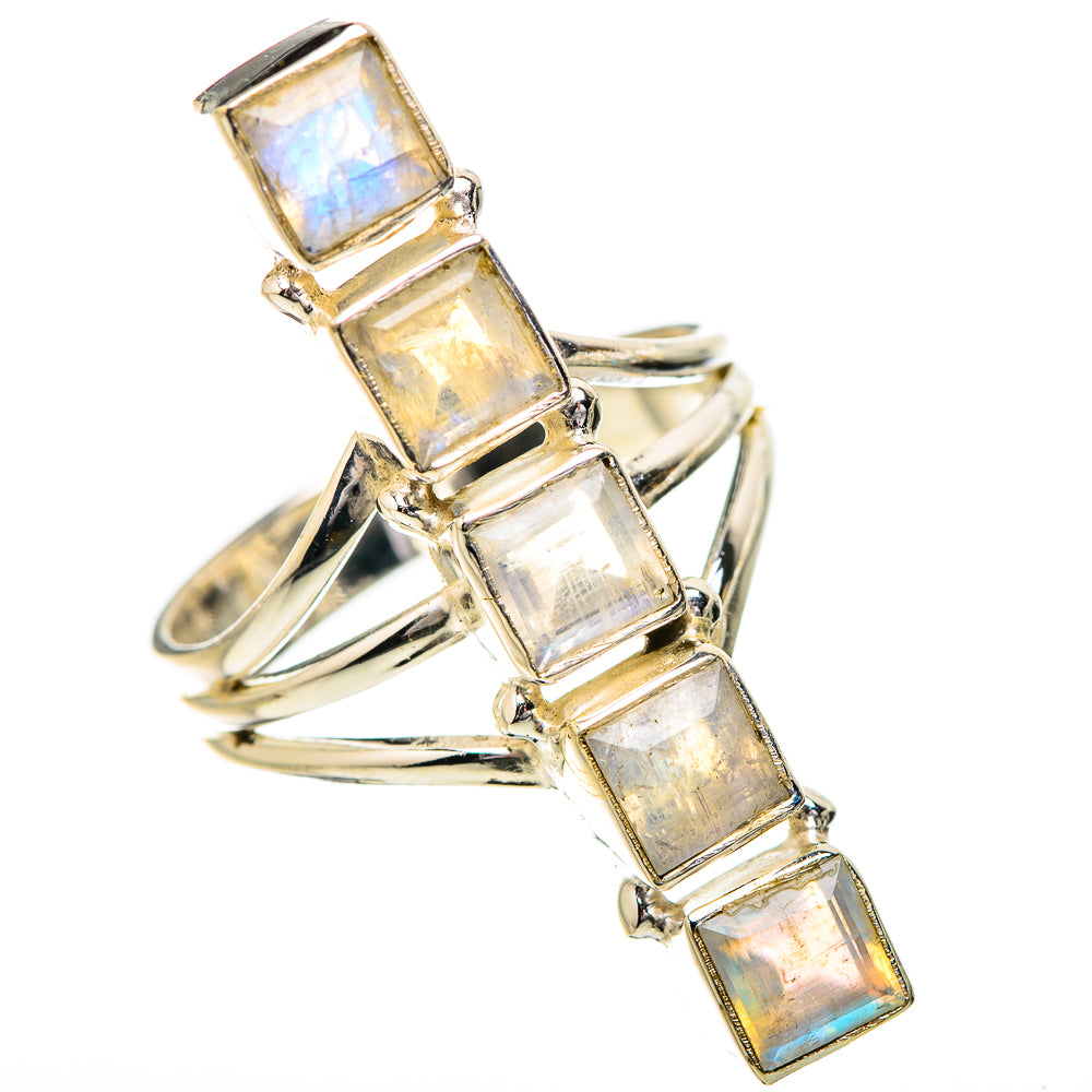 Rainbow Moonstone Rings handcrafted by Ana Silver Co - RING131925 - Photo 2