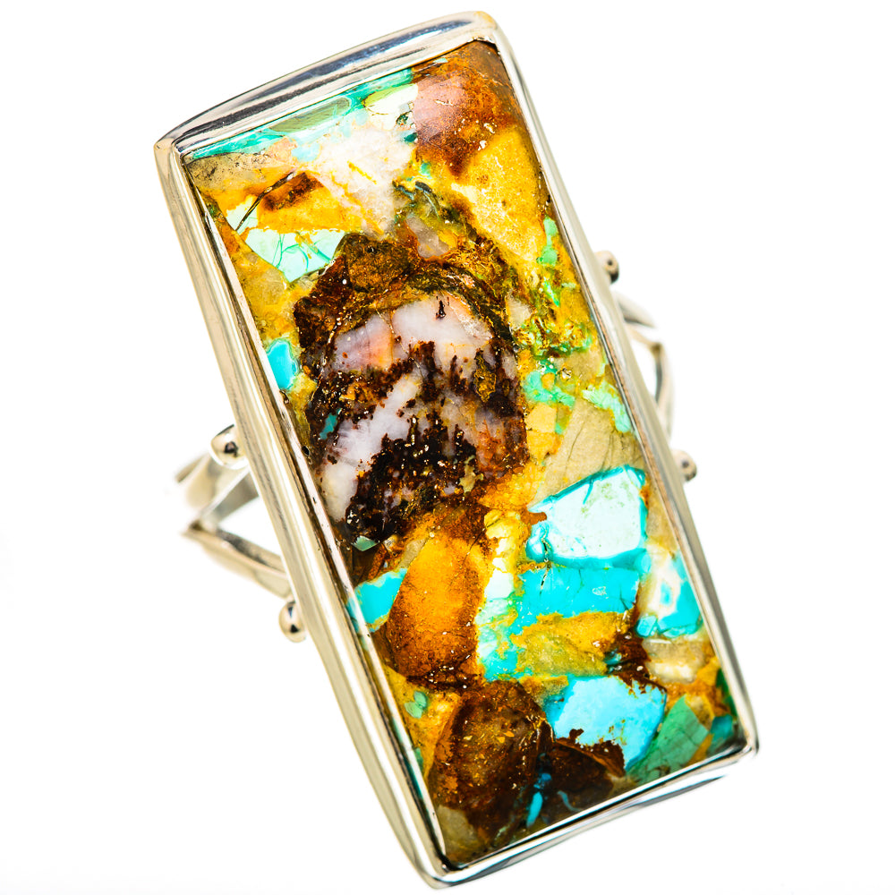 Kingman Mohave Turquoise Rings handcrafted by Ana Silver Co - RING131928 - Photo 2