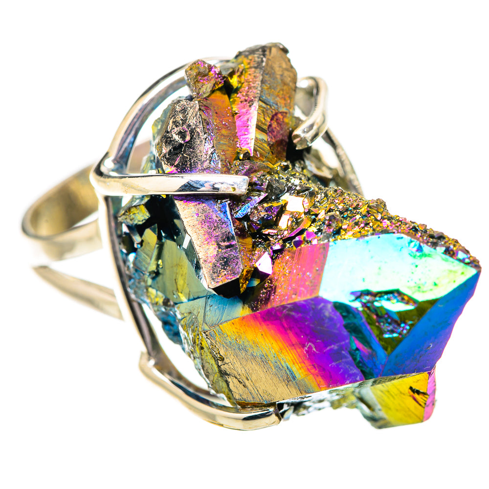 Titanium Sunshine Druzy Rings handcrafted by Ana Silver Co - RING131929 - Photo 2