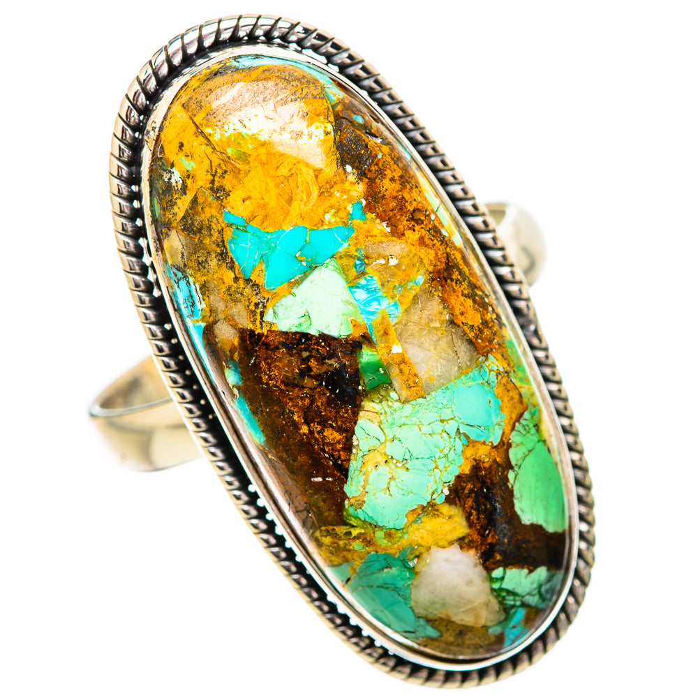 Kingman Mohave Turquoise Rings handcrafted by Ana Silver Co - RING131931 - Photo 2