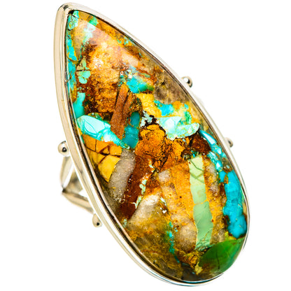 Kingman Mohave Turquoise Rings handcrafted by Ana Silver Co - RING131944 - Photo 2
