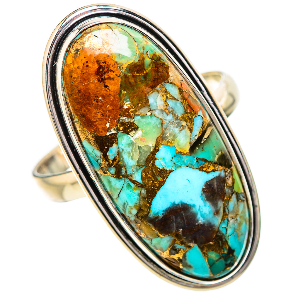 Kingman Mohave Turquoise Rings handcrafted by Ana Silver Co - RING131945 - Photo 2