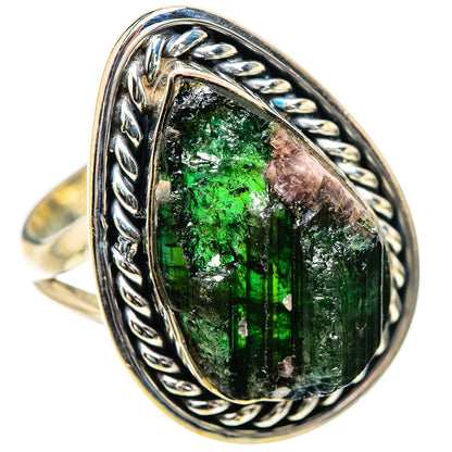 Green Tourmaline Rings handcrafted by Ana Silver Co - RING131953 - Photo 2