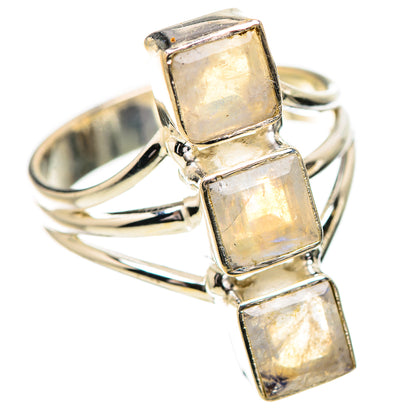 Rainbow Moonstone Rings handcrafted by Ana Silver Co - RING131961 - Photo 2