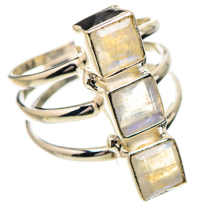Rainbow Moonstone Rings handcrafted by Ana Silver Co - RING131962 - Photo 2