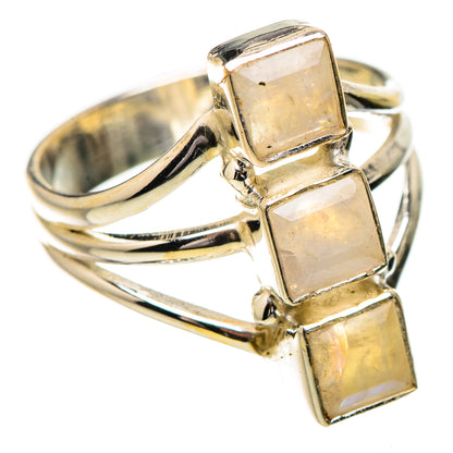 Rainbow Moonstone Rings handcrafted by Ana Silver Co - RING131966 - Photo 2