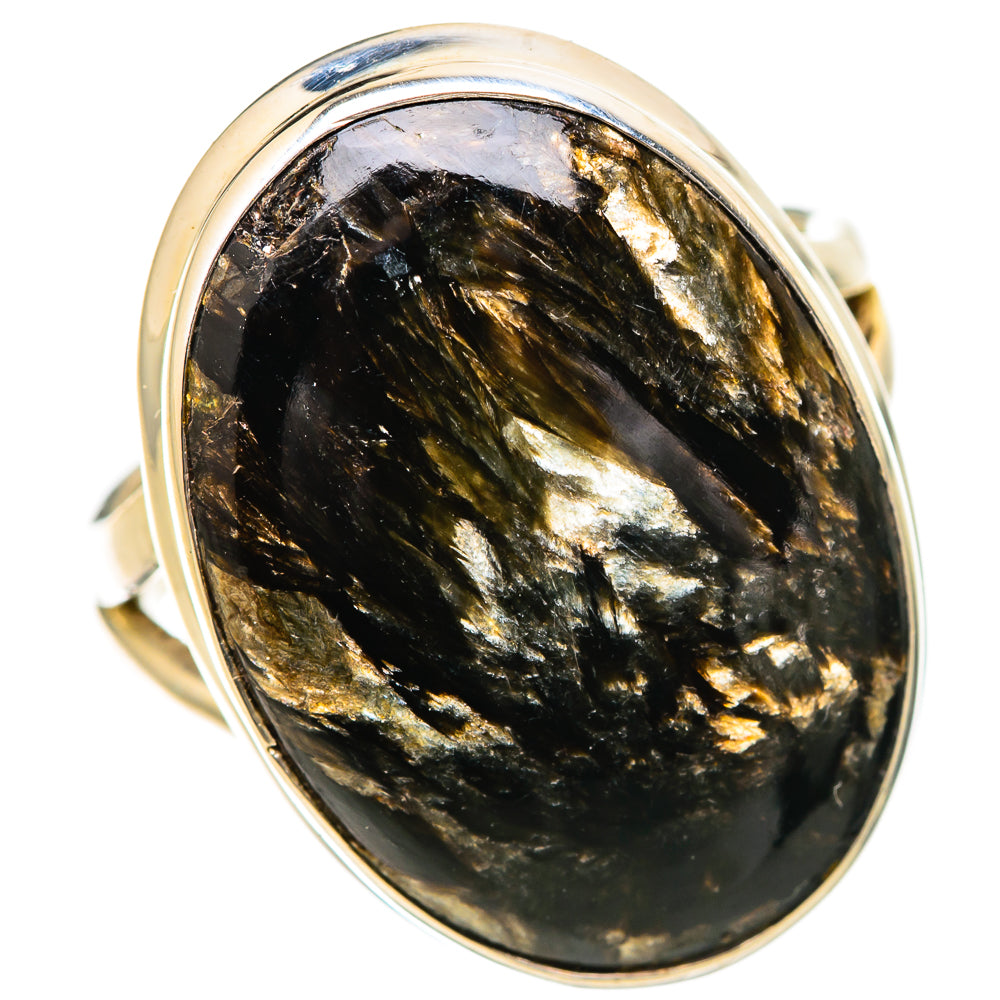 Golden Seraphinite Rings handcrafted by Ana Silver Co - RING131976 - Photo 2