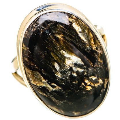 Golden Seraphinite Rings handcrafted by Ana Silver Co - RING131976 - Photo 2