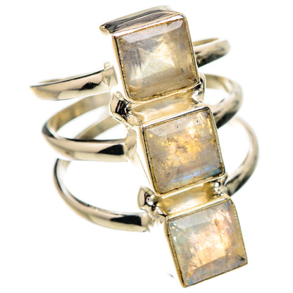 Rainbow Moonstone Rings handcrafted by Ana Silver Co - RING131981 - Photo 2