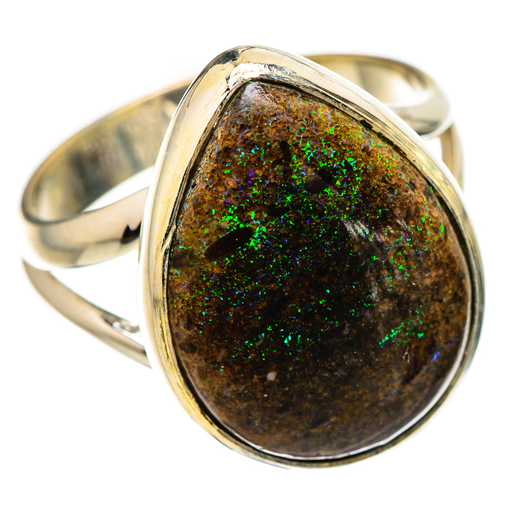 Andamooka Opal Rings handcrafted by Ana Silver Co - RING131984 - Photo 2