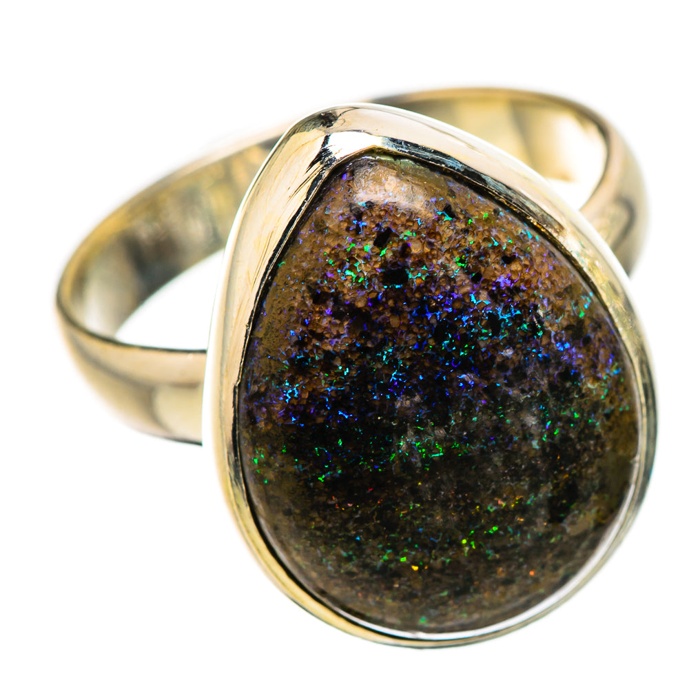 Andamooka Opal Rings handcrafted by Ana Silver Co - RING132010 - Photo 2