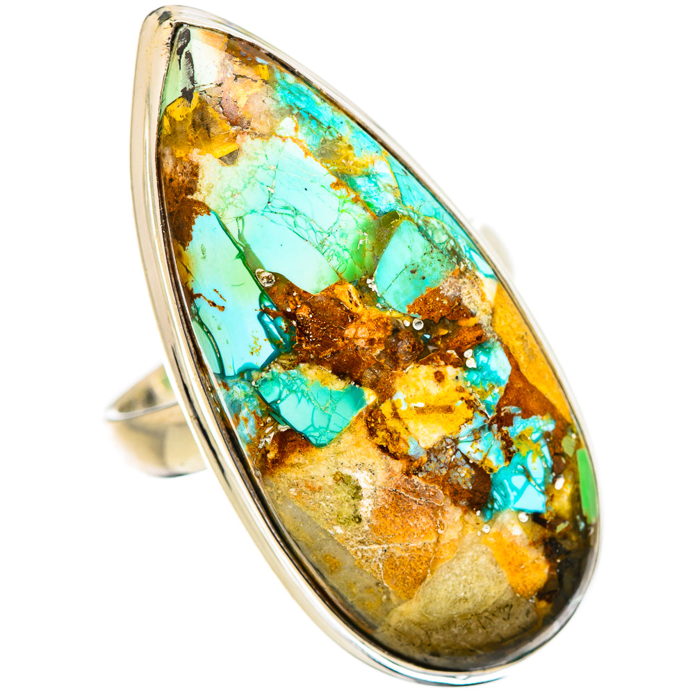 Kingman Mohave Turquoise Rings handcrafted by Ana Silver Co - RING132027 - Photo 2