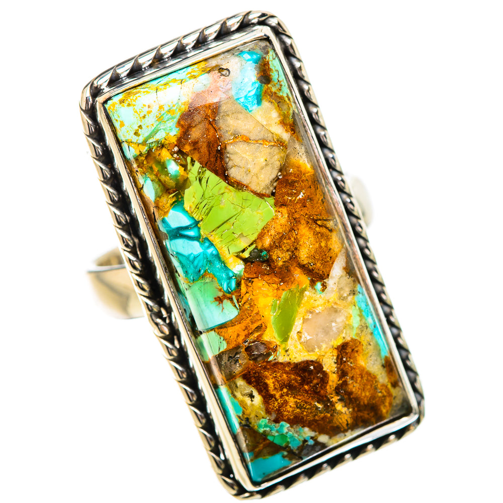 Kingman Mohave Turquoise Rings handcrafted by Ana Silver Co - RING132028 - Photo 2