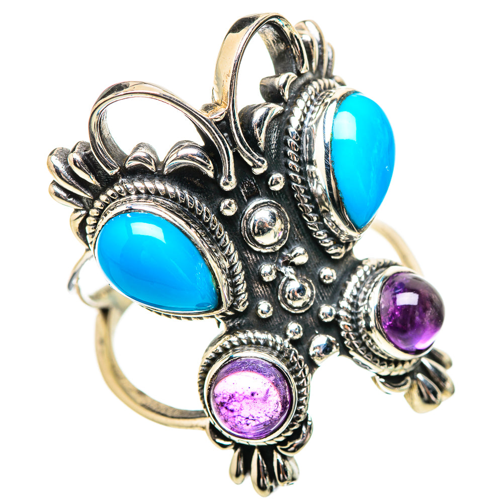 Sleeping Beauty Turquoise Rings handcrafted by Ana Silver Co - RING132029 - Photo 2