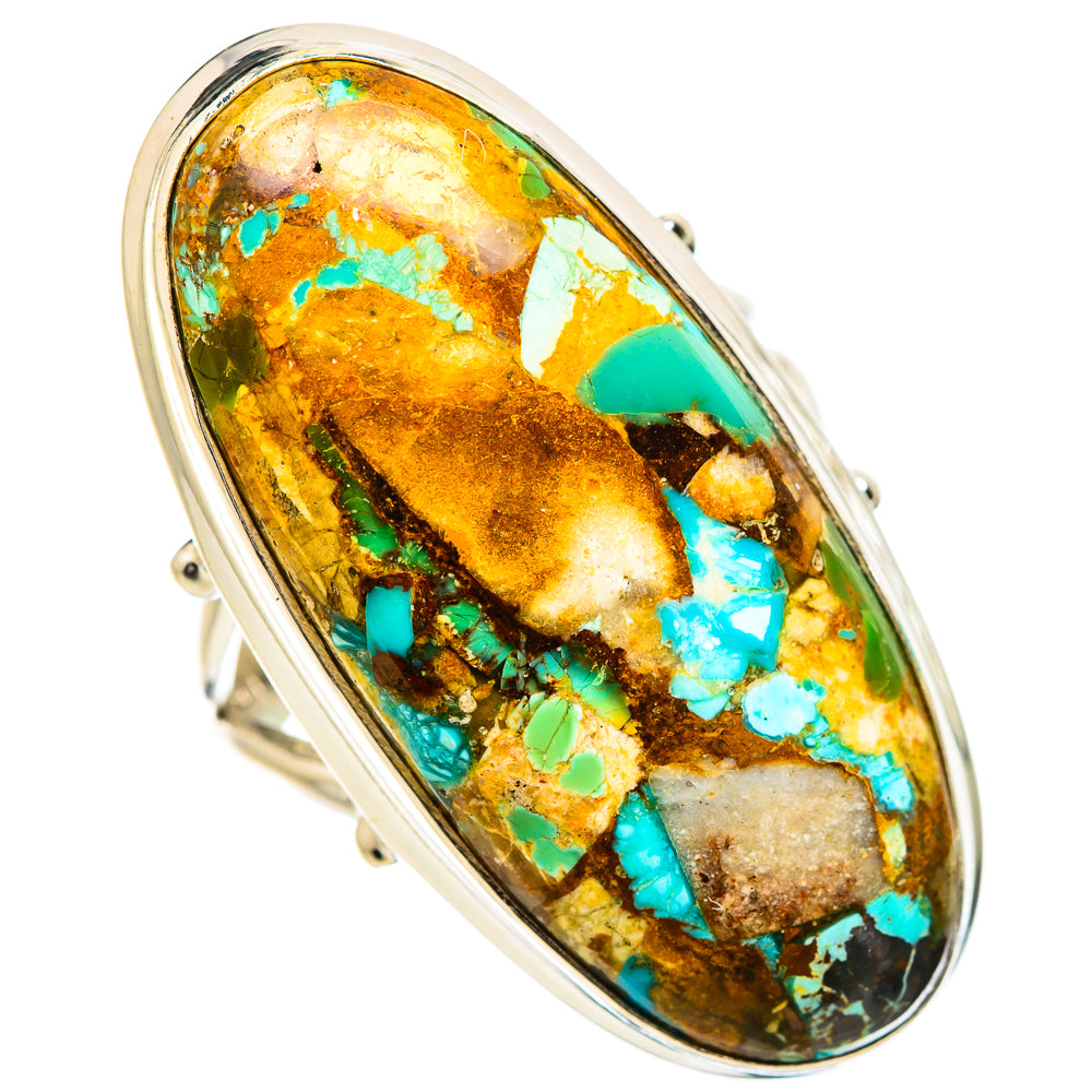 Kingman Mohave Turquoise Rings handcrafted by Ana Silver Co - RING132031 - Photo 2