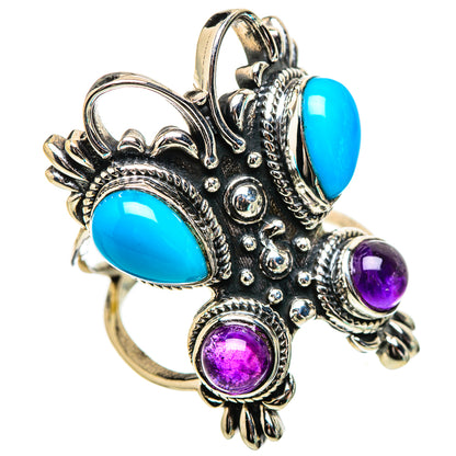 Sleeping Beauty Turquoise Rings handcrafted by Ana Silver Co - RING132032 - Photo 2