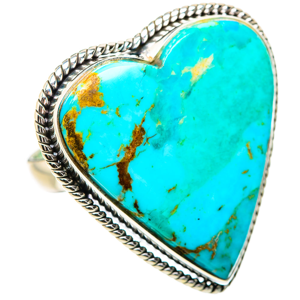 Kingman Mohave Turquoise Rings handcrafted by Ana Silver Co - RING132035 - Photo 2