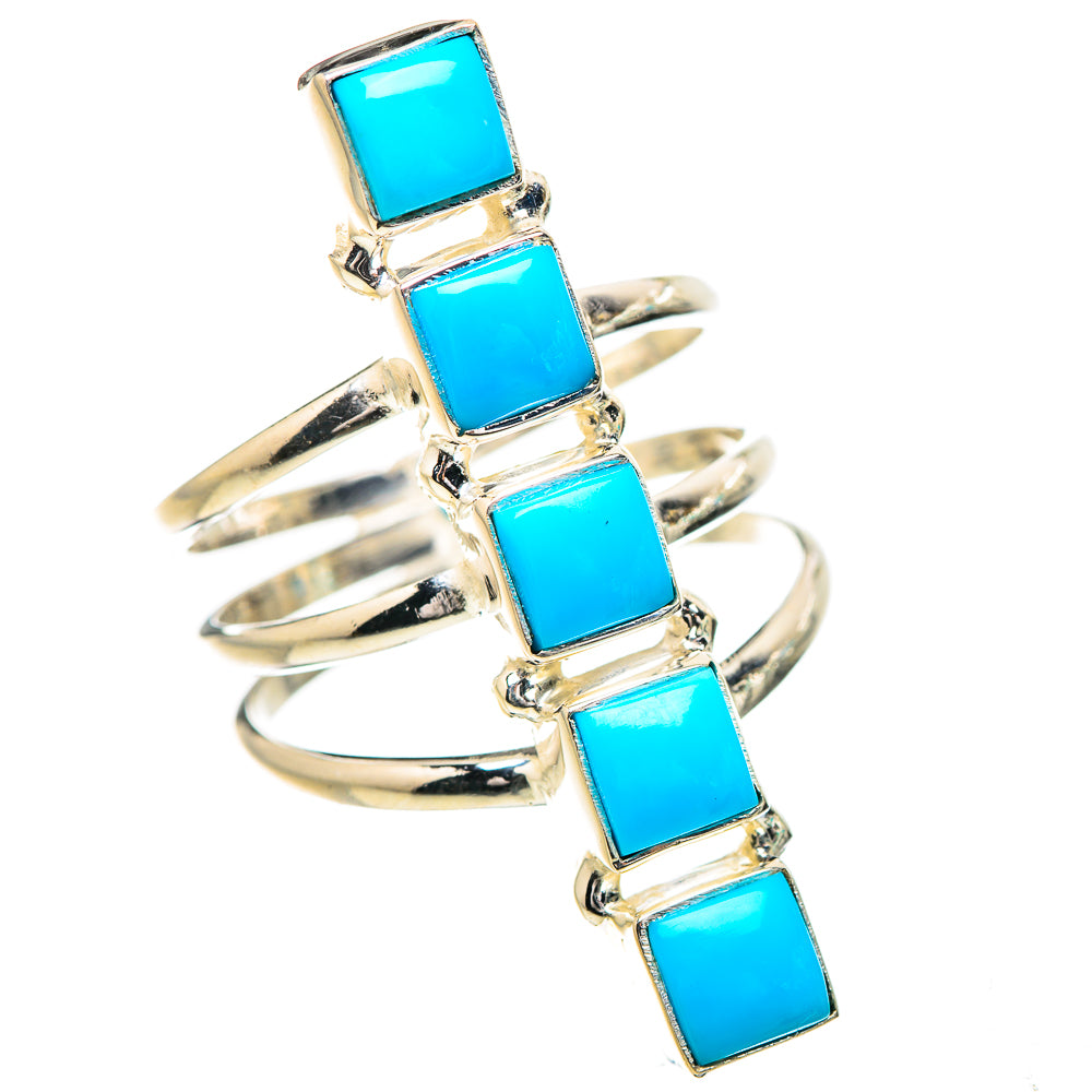 Sleeping Beauty Turquoise Rings handcrafted by Ana Silver Co - RING132039 - Photo 2