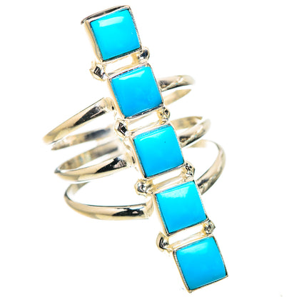 Sleeping Beauty Turquoise Rings handcrafted by Ana Silver Co - RING132039 - Photo 2